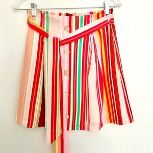 NWT_Women's Red Striped Mini Skirt_NWT